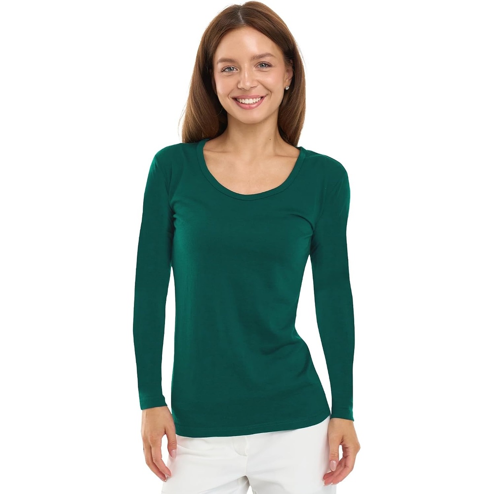 image:image100 Merino Wool Base Layer Women Thermal Merino Wool Shirt WomenS 190 Forest Green