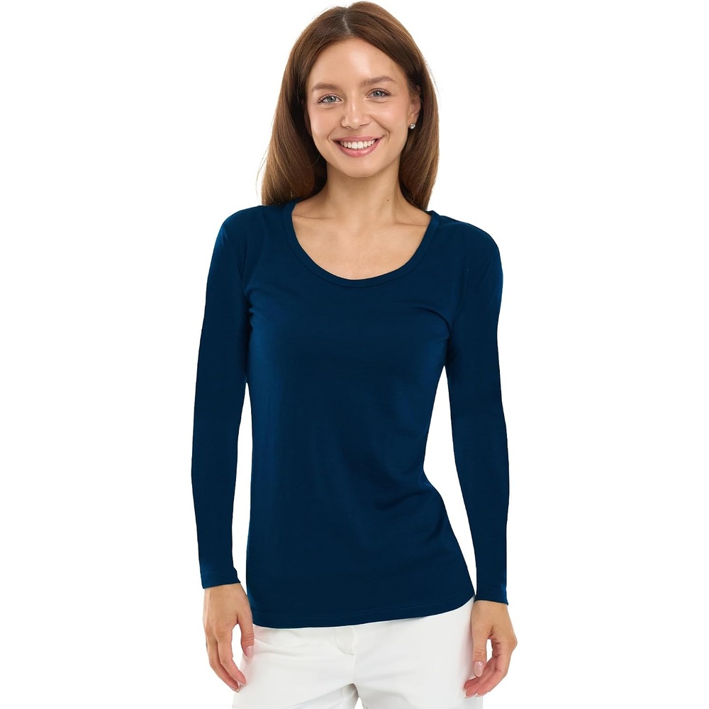 image:image100 Merino Wool Base Layer Women Thermal Merino Wool Shirt WomenS 190 Navy