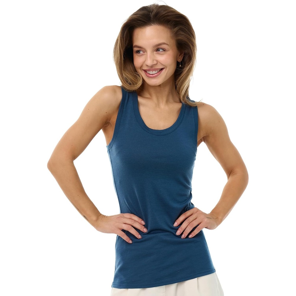 image:image100 Merino Wool Tank Top Women Active Sleeveless Undershirt Base LayerB Denim
