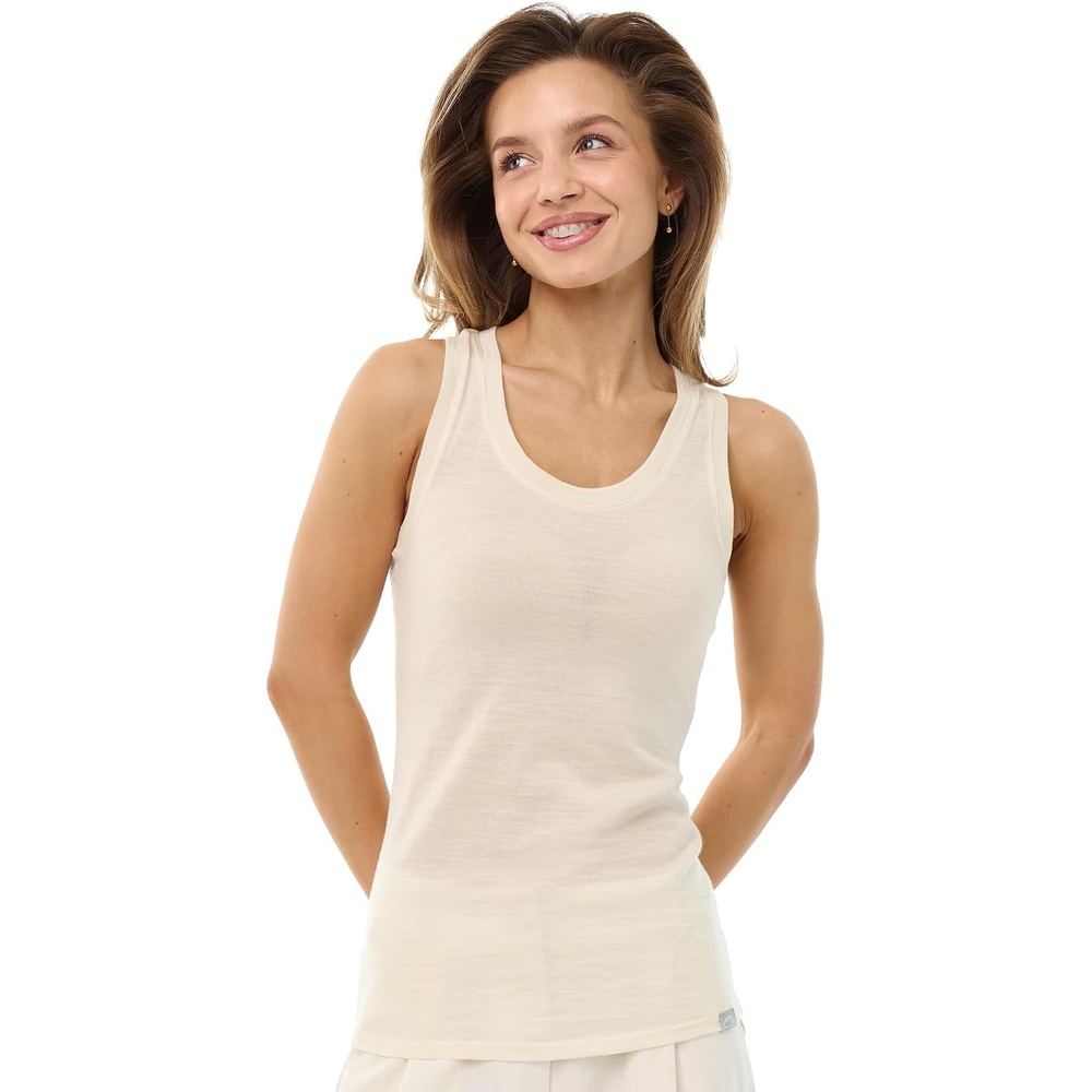 image:image100 Merino Wool Tank Top Women Active Sleeveless Undershirt Base LayerB Off White