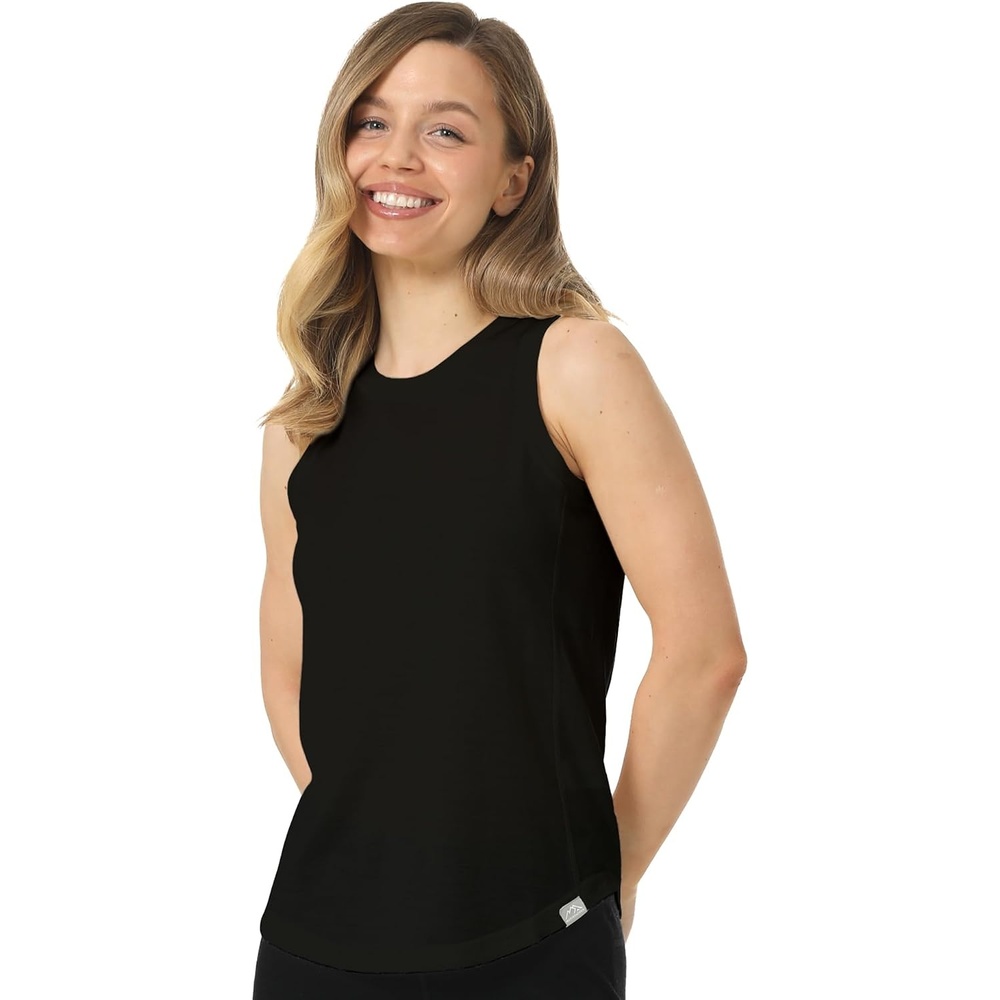 image:image100 Merino Wool Tank Top Women Active Sleeveless Undershirt Base LayerH Black