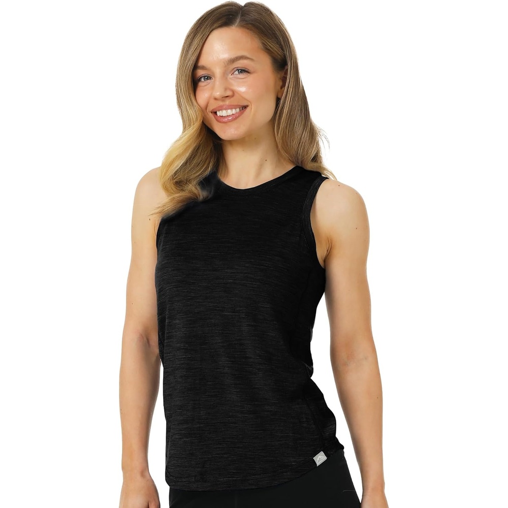 image:image100 Merino Wool Tank Top Women Active Sleeveless Undershirt Base LayerH Charcoal