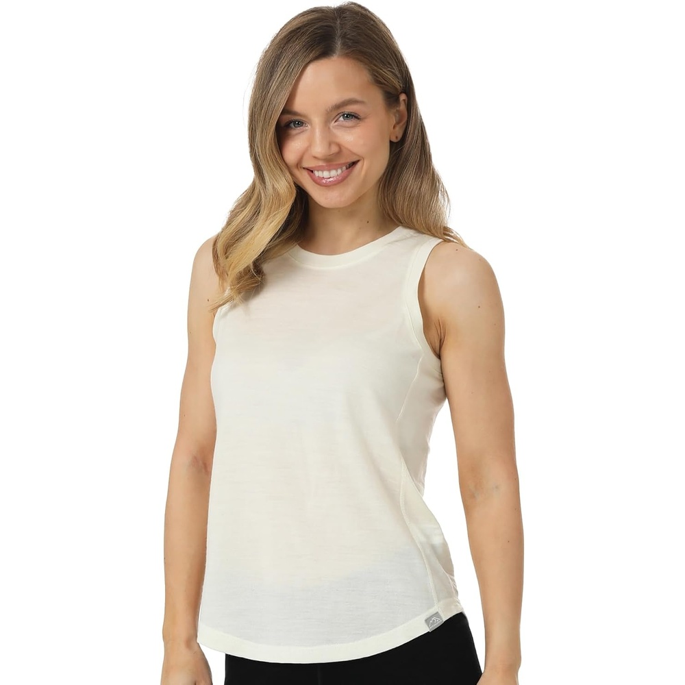 image:image100 Merino Wool Tank Top Women Active Sleeveless Undershirt Base LayerH Off White