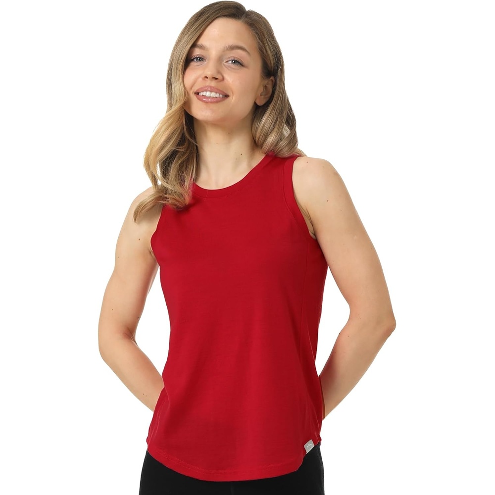 image:image100 Merino Wool Tank Top Women Active Sleeveless Undershirt Base LayerH Red