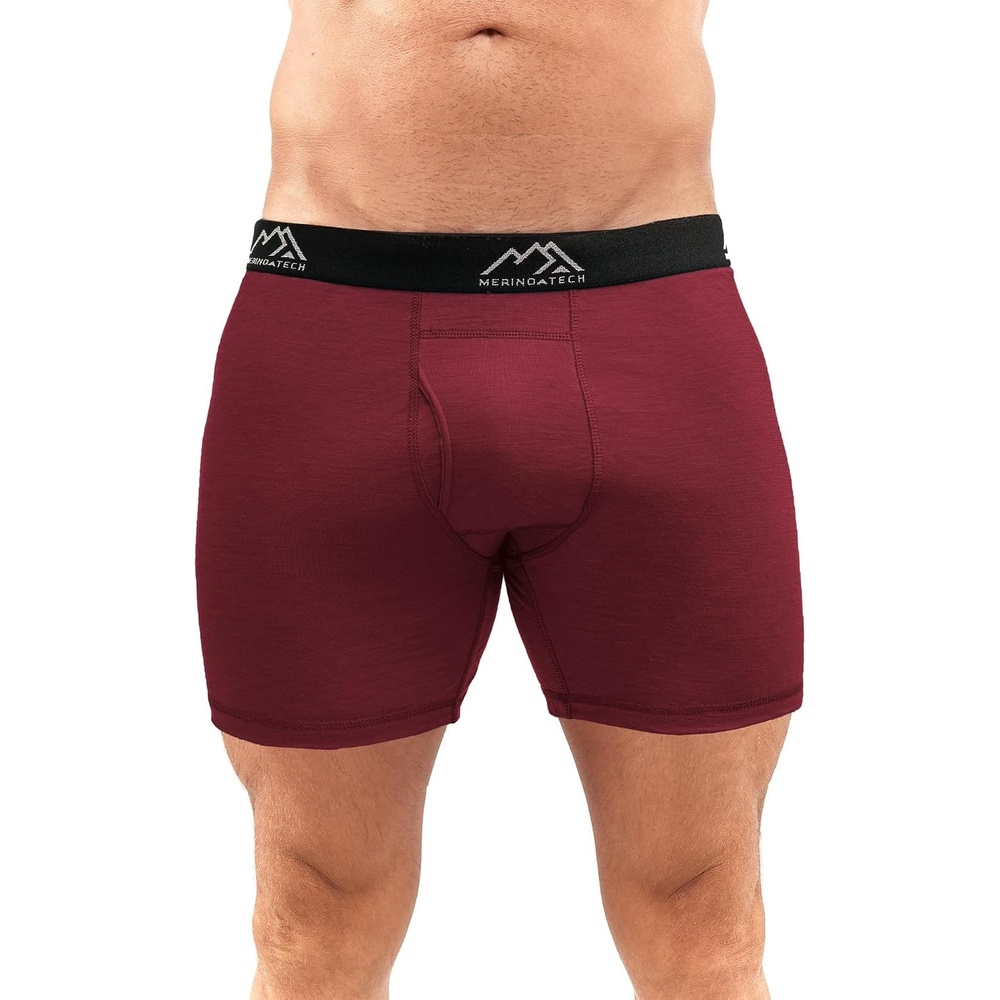 image:image100 Merino Wool Underwear Mens 12 Pack Boxer Briefs for Men 175um1 Pack 190 Burgundy