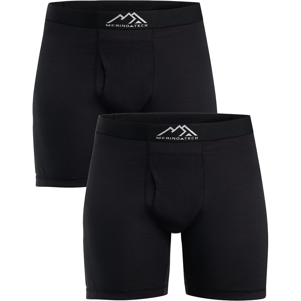 image:image100 Merino Wool Underwear Mens 12 Pack Boxer Briefs for Men 175um2 Pack 190 Black