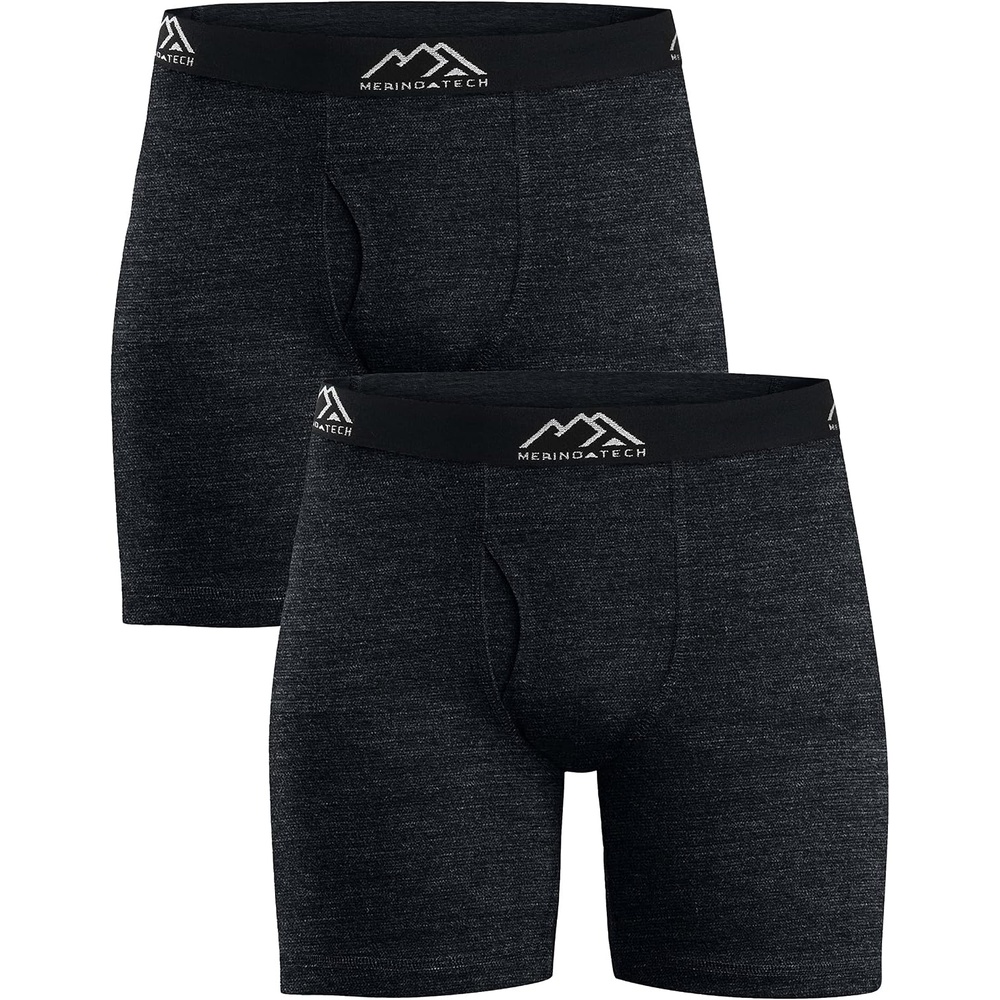 image:image100 Merino Wool Underwear Mens 12 Pack Boxer Briefs for Men 175um2 Pack 190 Heathered Black