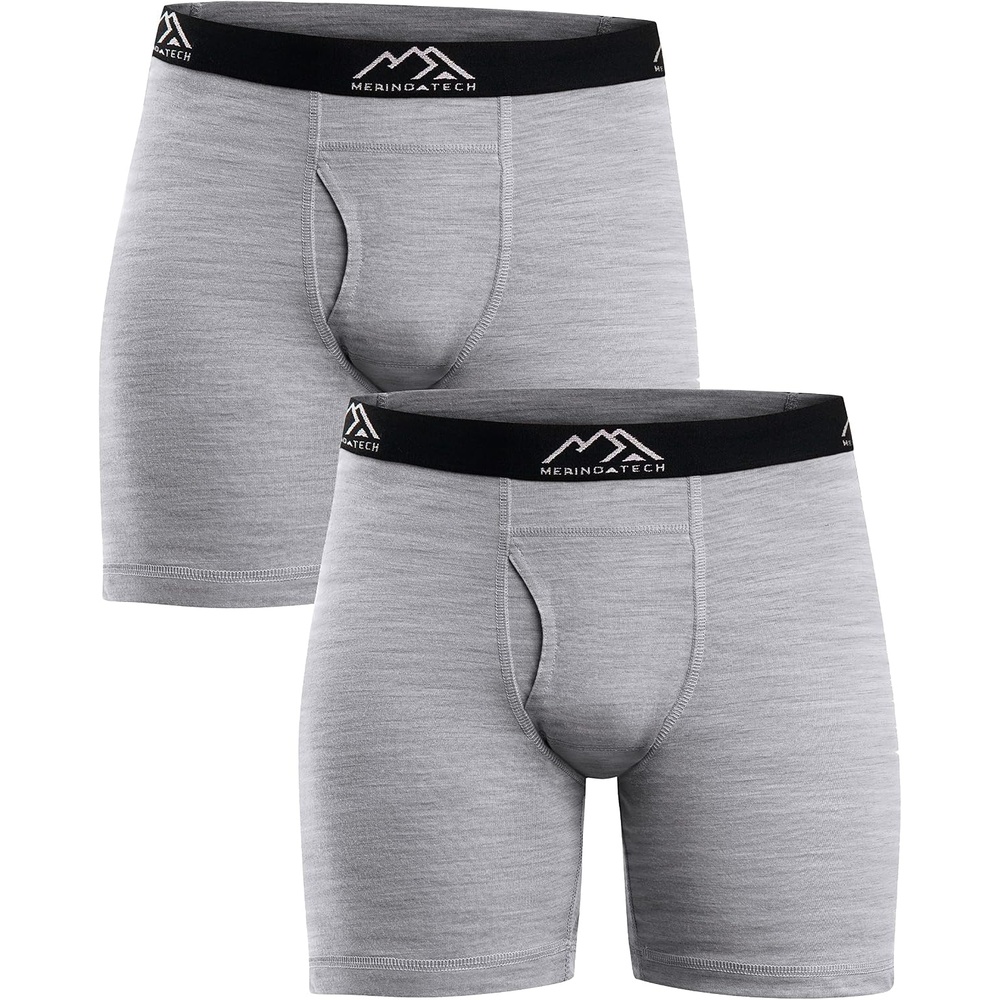 image:image100 Merino Wool Underwear Mens 12 Pack Boxer Briefs for Men 175um2 Pack 190 Heathered Grey
