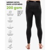 100% Merino Wool Base Layer Mens Long Johns – Thermal Underwear Bottoms(200 Heathered Black)