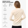 100% Merino Wool Base Layer Women – Thermal Merino Wool Shirt Women(C: 190 Creamy)