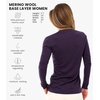 100% Merino Wool Base Layer Women – Thermal Merino Wool Shirt Women(C: 190 Dark Purple)