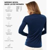 100% Merino Wool Base Layer Women – Thermal Merino Wool Shirt Women(C: 190 Navy)