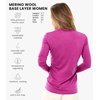 100% Merino Wool Base Layer Women – Thermal Merino Wool Shirt Women(C: 190 Violet)