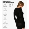 100% Merino Wool Base Layer Women – Thermal Merino Wool Shirt Women(C:.170 Black)