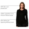 100% Merino Wool Base Layer Women – Thermal Merino Wool Shirt Women(C:.170 Black)