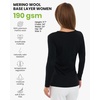 100% Merino Wool Base Layer Women – Thermal Merino Wool Shirt Women(S: 190 Black)