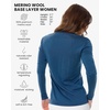 100% Merino Wool Base Layer Women – Thermal Merino Wool Shirt Women(V: 190 Denim)