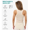100% Merino Wool Tank Top Women – Active Sleeveless Undershirt Base Layer(B: Off White)