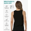 100% Merino Wool Tank Top Women – Active Sleeveless Undershirt Base Layer(H: Black)