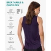 100% Merino Wool Tank Top Women – Active Sleeveless Undershirt Base Layer(H: Dark Purple)