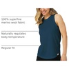 100% Merino Wool Tank Top Women – Active Sleeveless Undershirt Base Layer(H: Denim)