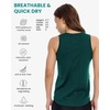 100% Merino Wool Tank Top Women – Active Sleeveless Undershirt Base Layer(H: Forest Green)