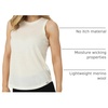 100% Merino Wool Tank Top Women – Active Sleeveless Undershirt Base Layer(H: Off White)