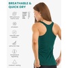 100% Merino Wool Tank Top Women – Active Sleeveless Undershirt Base Layer(R: Forest Green)