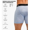 100% Merino Wool Underwear Mens – 1-2 Pack Boxer Briefs for Men 17.5um(1 Pack – 190 Arctic)