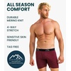 100% Merino Wool Underwear Mens – 1-2 Pack Boxer Briefs for Men 17.5um(1 Pack – 190 Burgundy)