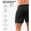 100% Merino Wool Underwear Mens – 1-2 Pack Boxer Briefs for Men 17.5um(1 Pack – 190 Charcoal Grey)