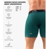 100% Merino Wool Underwear Mens – 1-2 Pack Boxer Briefs for Men 17.5um(1 Pack – 190 Forest Green)