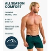 100% Merino Wool Underwear Mens – 1-2 Pack Boxer Briefs for Men 17.5um(1 Pack – 190 Forest Green)