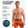 100% Merino Wool Underwear Mens – 1-2 Pack Boxer Briefs for Men 17.5um(1 Pack – 190 Rusty Orange)