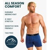 100% Merino Wool Underwear Mens – 1-2 Pack Boxer Briefs for Men 17.5um(1 Pack – 190 Windsor Blue)