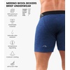 100% Merino Wool Underwear Mens – 1-2 Pack Boxer Briefs for Men 17.5um(1 Pack – 190 Windsor Blue)