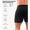 100% Merino Wool Underwear Mens – 1-2 Pack Boxer Briefs for Men 17.5um(2 Pack – 190 Heathered Black)