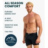 100% Merino Wool Underwear Mens – 1-2 Pack Boxer Briefs for Men 17.5um(2 Pack – 190 Heathered Black)