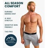 100% Merino Wool Underwear Mens – 1-2 Pack Boxer Briefs for Men 17.5um(2 Pack – 190 Heathered Grey)