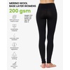 Merino Wool Base Layer Women Pants – Thermal Leggings for Women Long Johns(200 Black)