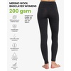 Merino Wool Base Layer Women Pants – Thermal Leggings for Women Long Johns(200 Charcoal)