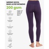 Merino Wool Base Layer Women Pants – Thermal Leggings for Women Long Johns(200 Dark Purple)