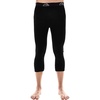 100% Merino Wool Base Layer Mens Long Johns – Thermal Underwear Bottoms(200 Black 3/4 Length)