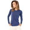 100% Merino Wool Base Layer Women – Thermal Merino Wool Shirt Women(C: 190 Dark Blue)