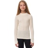 100% Merino Wool Kids Long Sleeve Turtleneck, Midweight Thermal Base Layer(260 Natural White)