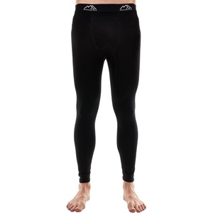 100% Merino Wool Base Layer Mens Long Johns – Thermal Underwear Bottoms(200 Black)