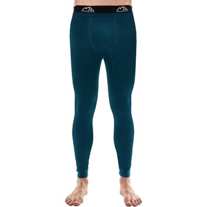 100% Merino Wool Base Layer Mens Long Johns – Thermal Underwear Bottoms(200 Deep Teal)