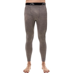 100% Merino Wool Base Layer Mens Long Johns – Thermal Underwear Bottoms(200 Grey Melange)