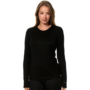 100% Merino Wool Base Layer Women – Thermal Merino Wool Shirt Women(C:.170 Black)