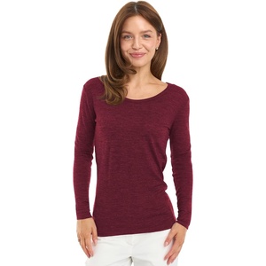 100% Merino Wool Base Layer Women – Thermal Merino Wool Shirt Women(S: 190 Burgundy)